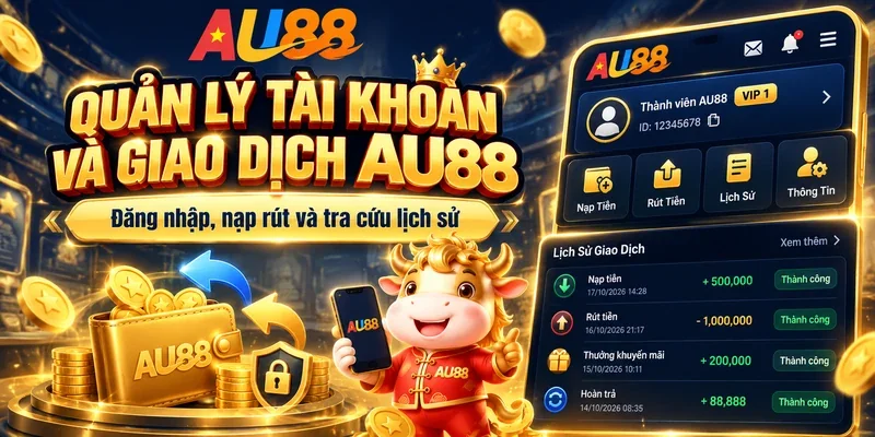 Quản lý tài khoản và kiểm tra giao dịch nạp rút AU88